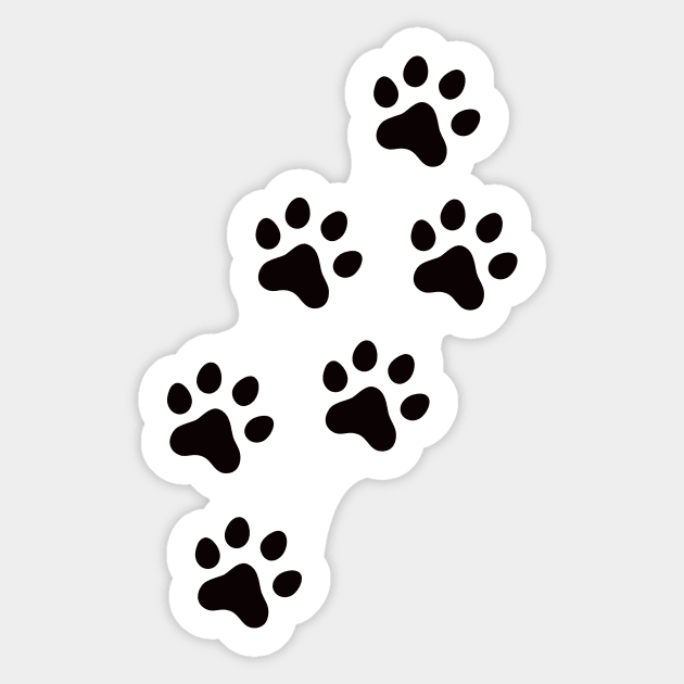 Paw print animal track sticker, black and white Sticker by Mhea